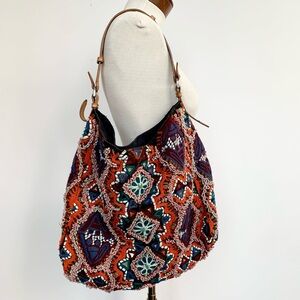 Free People-Colorful Embroidered Beaded Women's Bag👛